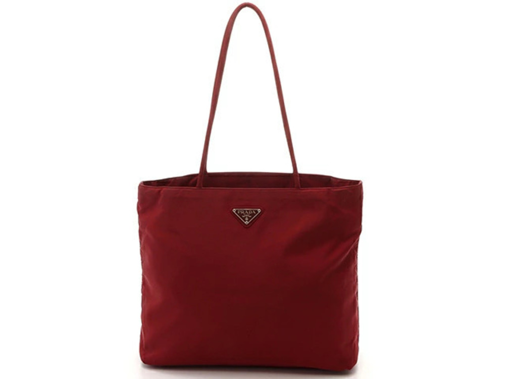 Prada Shoulder Tote Bag Bordeaux Purple Brown